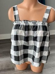 Fashion on Earth Black White Plaid Crop Top M NWT Preppy K5