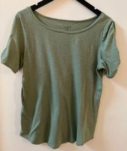 LOFT Outlet cold shoulder short sleeve tee, green, size medium