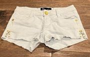 Y2K Light Blue Gold Stud Low Rise Jean Shorts Juniors Size 1