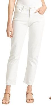 AGOLDE Toni Straight Leg Mid Rise Jeans Ankle Crop Off White Cream Womens 26