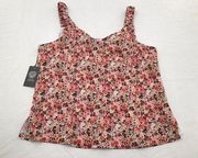 VINCE CAMUTO Womens Size Large Dessert Summer Floral Print V-Neck Tank Top