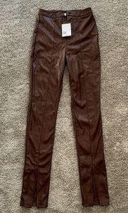 Forever 21 Brown Leather Pants Size Small New With Tags