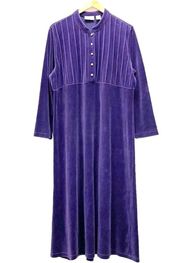 Vintage 90s Nordstrom Velour Maxi Dress Purple Amethyst Women’s LP Large Petite