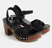Torrid Wood Knot Platform Heel Sandals Black Size 8.5 Extra Wide Width