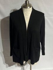 89th + Madison  women’s black open cardigan sweater size 1X.