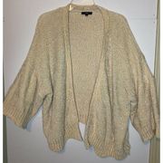 Very J Cream Open Cardigan Poncho Size Small Thick Knit Cottagecore
