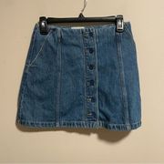 WILFRED FREE Aritzia Button Front Denim Mini Skirt Size 4