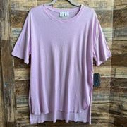 Melrose and Market HIGH low T-Shirt Top SMALL Purple Split Side cotton