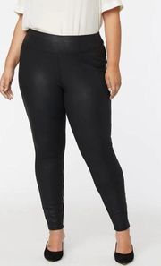 Woman’s NYDJ Coated Legging Pants Black X-large