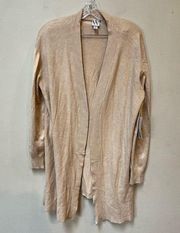 Worthington Women’s Petite Beige Tan Long Sleeve Knit Sweater Cardigan PXL NWT