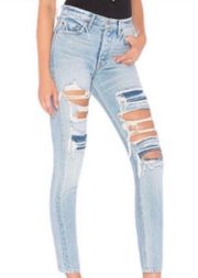 NWT GRLFRND x  Karolina High-Rise E Street Distressed Skinny Jean Size 28