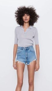 High Rise Denim Shorts