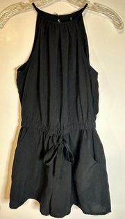 Bebop Black Romper With Waist Tie & Halter Top Size XS NWT