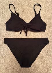 black ribbed bikini