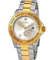 NEW Invicta Angel Crystal-set Stainless & Gold Mothers Watch in Box (INXX054)