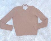 ASTR the Label knit twist back choker neck sweater in camel size medium