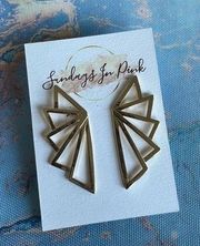 SUNDAYS IN PINK Gold Wing Earrings NEW