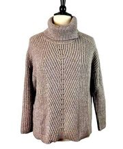 Time and Tru Sweater Turtleneck Heavy Knit Tan Oatmeal Women’s Size Large 12/14