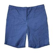 Mario Serrani Comfort Stretch Tummy Control Blue Bermuda Shorts Women’s Size 8