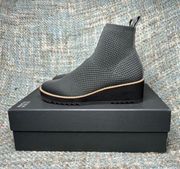 Eileen Fisher London Stretch Knit Wedge Booties in Graphite