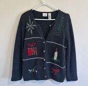 Villager Holiday Winter Christmas Sweater Large Ramie Cotton