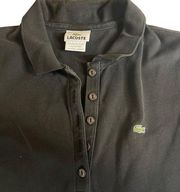 Lacoste Black Pique Cotton  Polo Dress size 44 with pockets