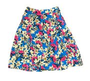 LuLaRoe Womens Madison Flare Skirt Size Small Multi Color Floral Pattern Stretch