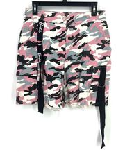 Barbie Missguided Pink Black Camo Frayed Shorts Weird Barbie Size 6