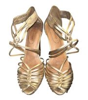 Corso Como Gold Merallic Strappy Heels