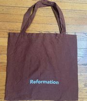 Brown Linen Blend Medium Tote Bag