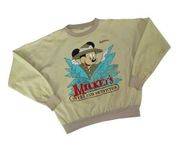 RARE Vintage 1980s Quitman USA Mickey Mouse Tan Graphic Crewneck Pullover Medium