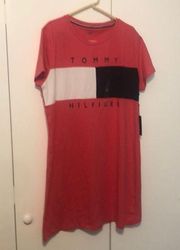 Tommy Hilfiger  Short Sleeve Logo Graphic Dress NWT Pink/Blue/White Women’s XL