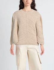 NEW &Merci Long Sleeve Knit Crewneck Sweater in Cream Large