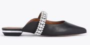 Kurt Geiger London Black Leather Princely Embellished Pointed Toe Mules 36.5