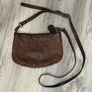 Eddie Bauer Small Brown Leather Crossbody Purse Basic Minimalist Casual Bag