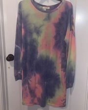 Andree by Unit Tie Dye Long Sleeve T-shirt Dress