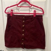 Altar’d State Red Button Up Jean Skirt!