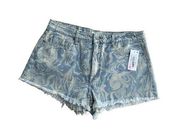 VIGOSS Women's Denim High Rise Swirl Jean Shorts Size 32 NEW