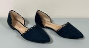 Navy Blue ‘Jezlin’ Suede Cut-Out Pointed Flats Shoes Sandals Size 9 🌌