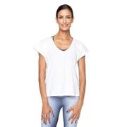 Varley Kerry White Short Sleeve Cut Out T-Shirt L