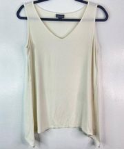 J Jill Wearever Collection Women Sleeveless Top Sz Sp Sharkbite Hem Jersey Knit