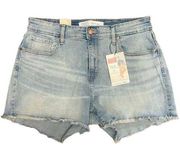 NWT Signature by Levi's High Rise Raw Hem 3" Denim Shorts Western - Women's - 12