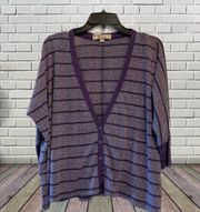 Decree Purple Stripe Oversized Sweater Cardigan