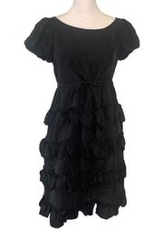 Juicy Couture black ruffle short sleeve a-line dress size 0