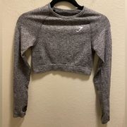 Gymshark  Gray Vital Seamless Long Sleeve Crop Top Size Small