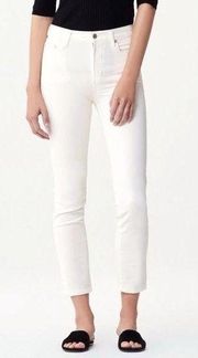 Citizens of Humanity Cara High Rise Cigarette Ankle Jeans in White size 25