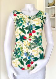 80s Fruit Floral print viscose sleeveless top