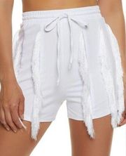 Rainbow NWT fringe shorts - white