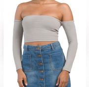 NWT!  Sz XS  Adorable Crop Top In Gray