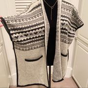 BEAUTIFUL Soft Cozy Oversized Hooded Open Poncho Cardigan One Size POCKETS